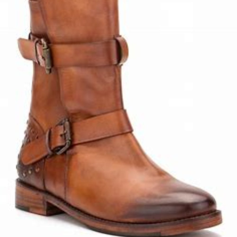 Vintage Foundry Co. Sherry Buckled Leather Boots SZ 8